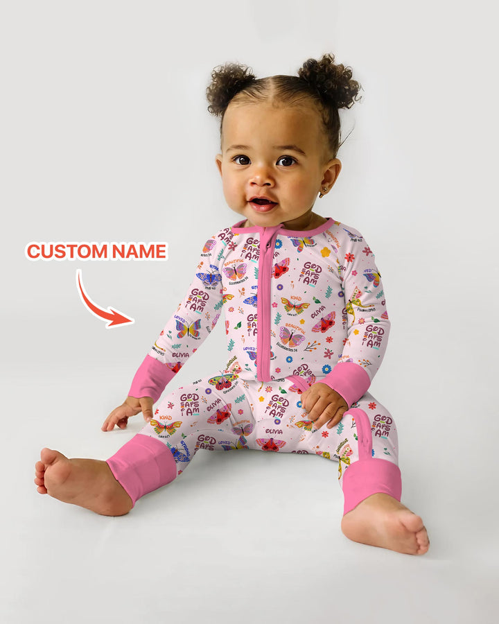 Custom Name God says I am Butterfly Convertible Zippy
