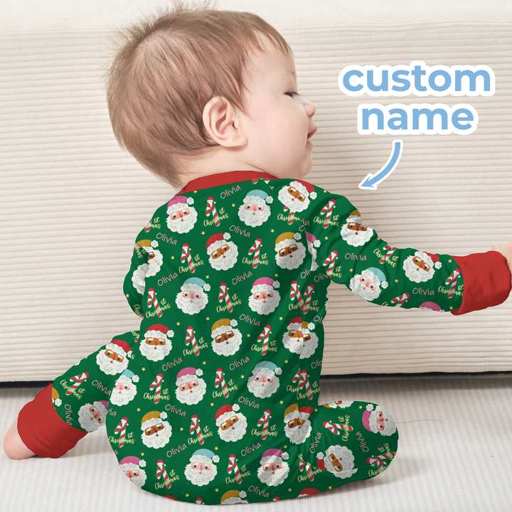 Personalized 1st Christmas Two Piece Long Sleeve Pajama Set