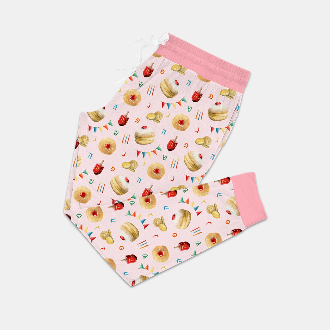 Hanukkah Donuts Women Pajama Set , Hanukkah Donuts Women Pajama Set - Only Pants / S / Pink
