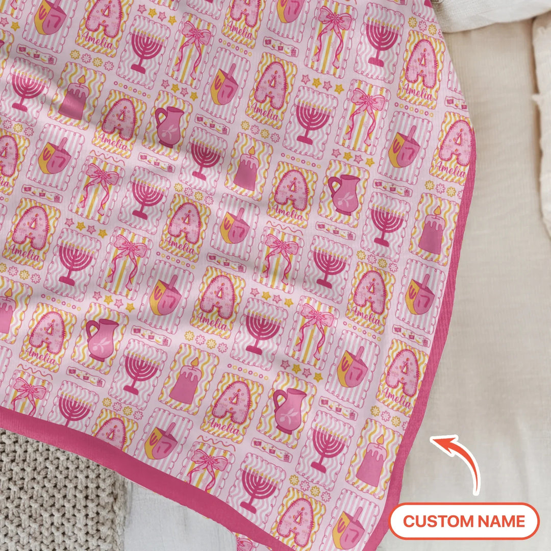 Custom Name Hanukkah Wonderland Toddler Blanket