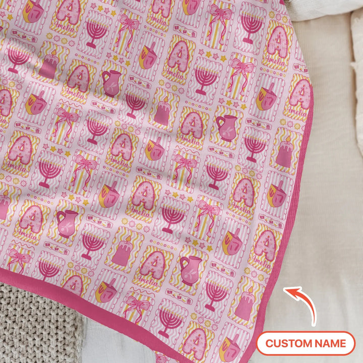Custom Name Hanukkah Wonderland Toddler Blanket