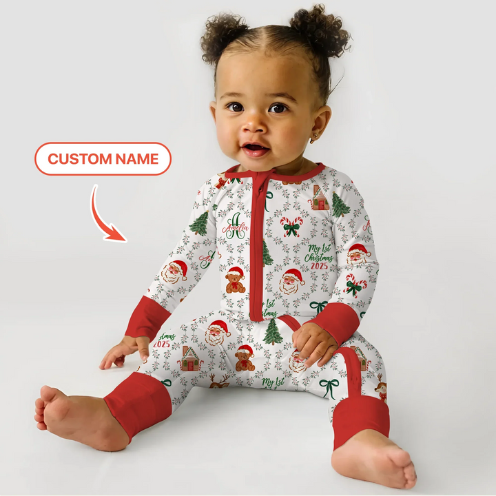 Custom name "Fancy Monogram Red Christmas 2025" Convertible Zippy