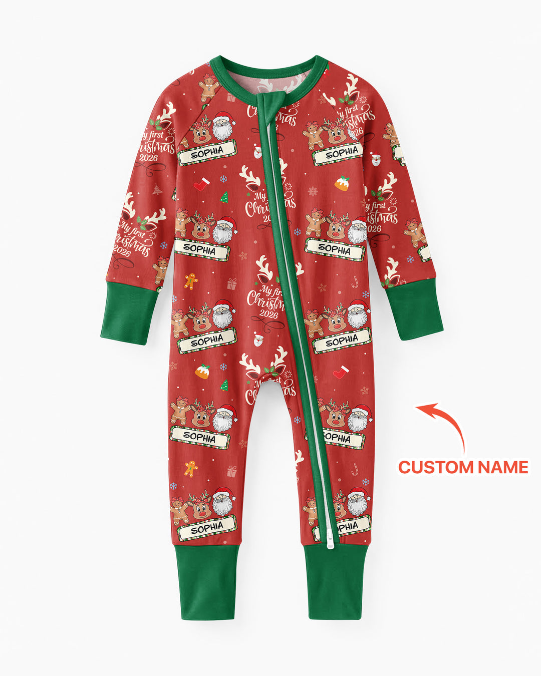 Custom Name Merry Christmas My Deer 2026 Bamboo Convertible Zippy