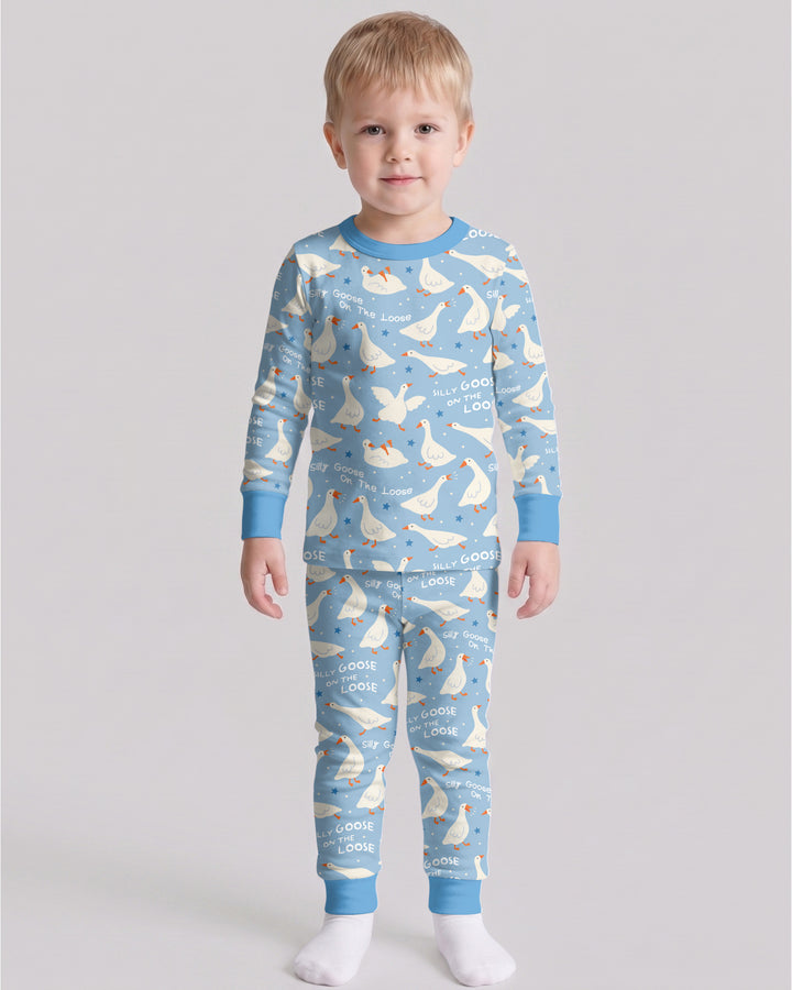 Silly Goose On The Loose Bamboo Two Piece Long Sleeve Pajama Set
