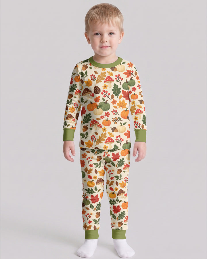 Cozy Forest Fall Bamboo Two Piece Long Sleeve Pajama Set
