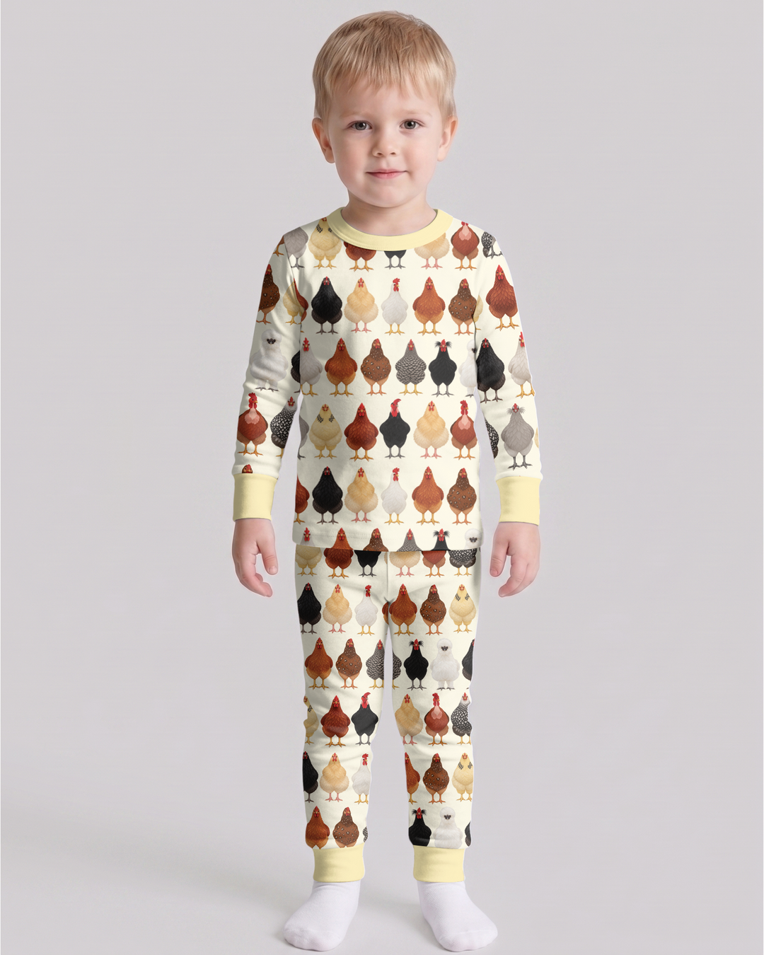 Cluckin' Cute Bamboo Two Piece Long Sleeve Pajama Set
