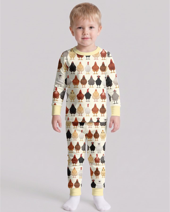 Cluckin' Cute Bamboo Two Piece Long Sleeve Pajama Set
