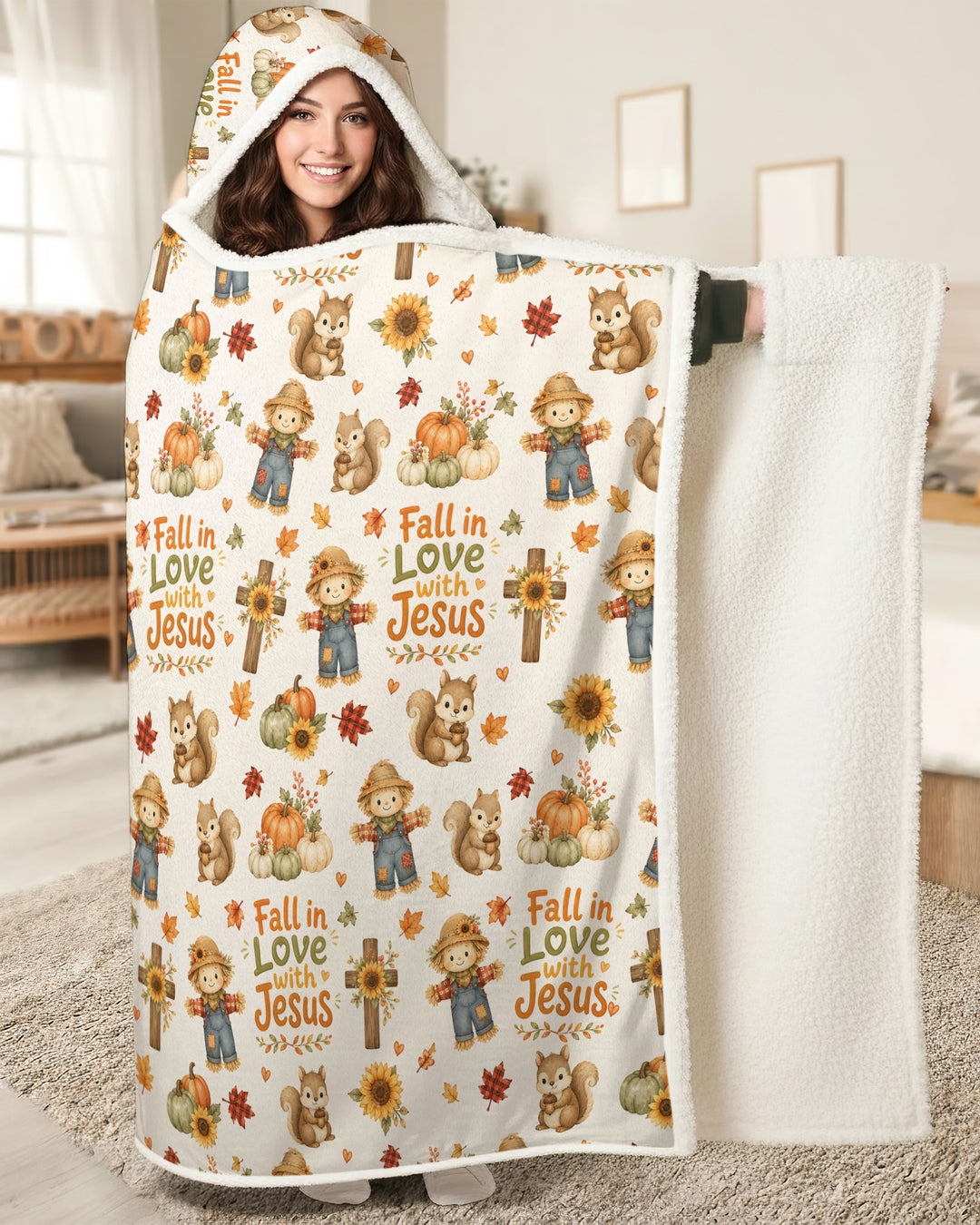 Fall For Jesus Bamboo Wearable Hooded Blanket