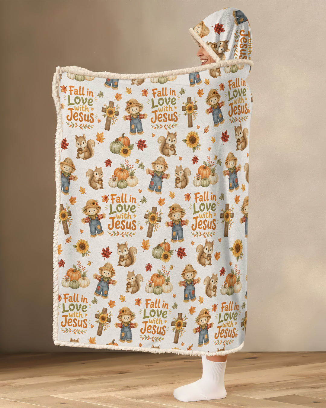 Fall For Jesus Bamboo Wearable Hooded Blanket