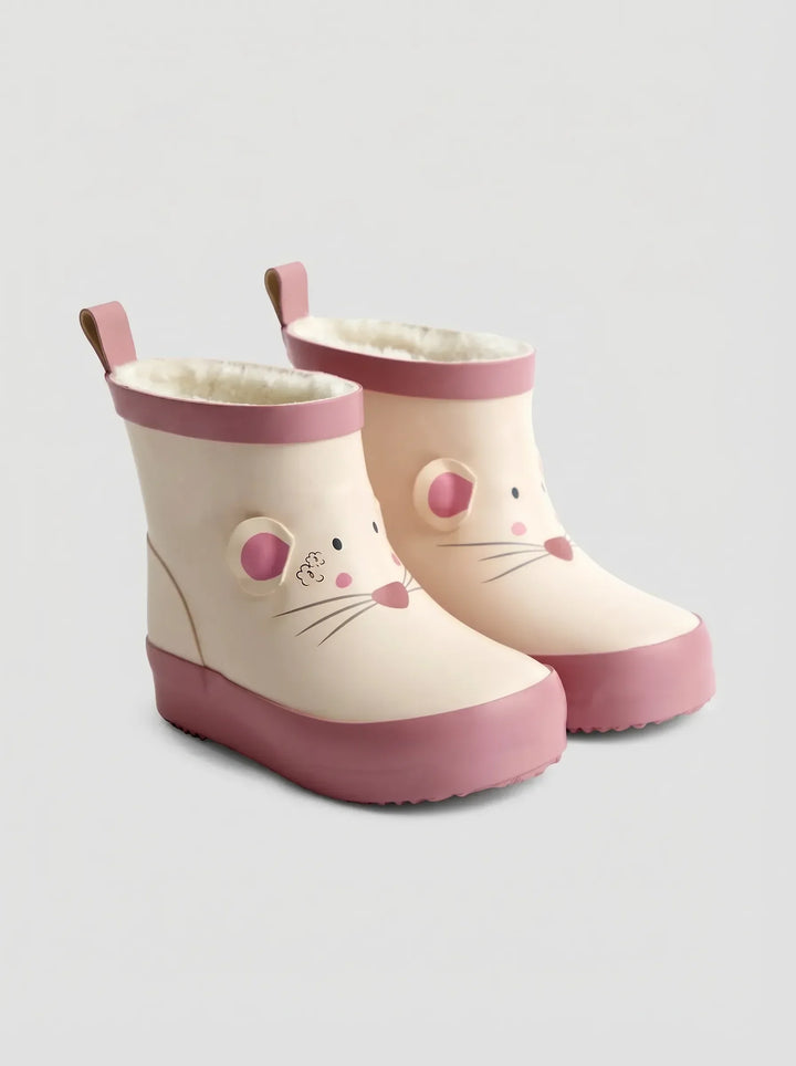 Cream Print Short Wellies