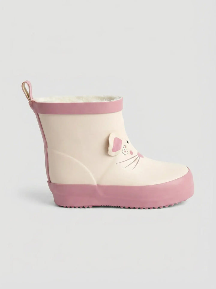 Cream Print Short Wellies