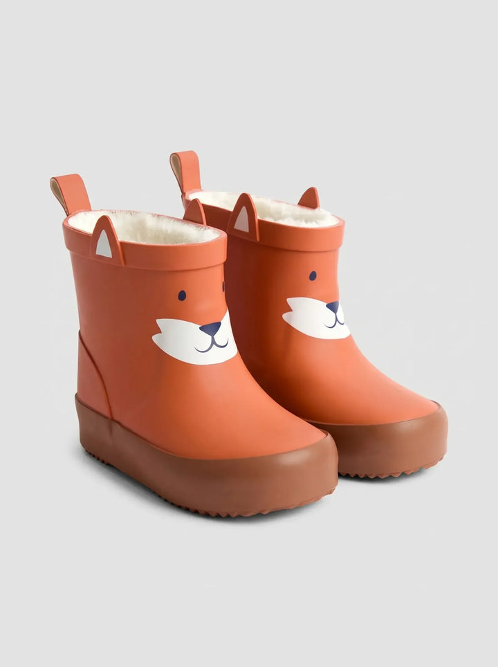 Orange Fox Short Cosy Lined Wellies