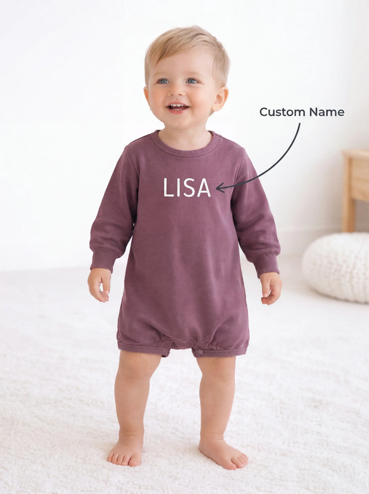 Custom Name Sweatshirt Bubble Romper