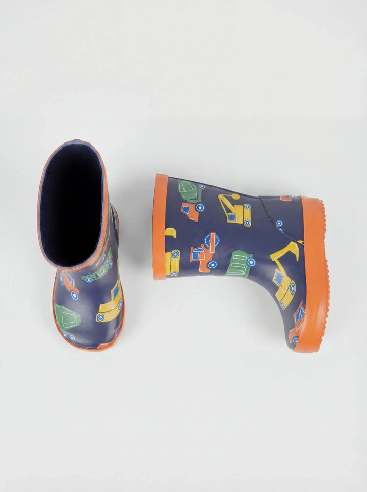 Botas de agua lisas de construcción azul marino