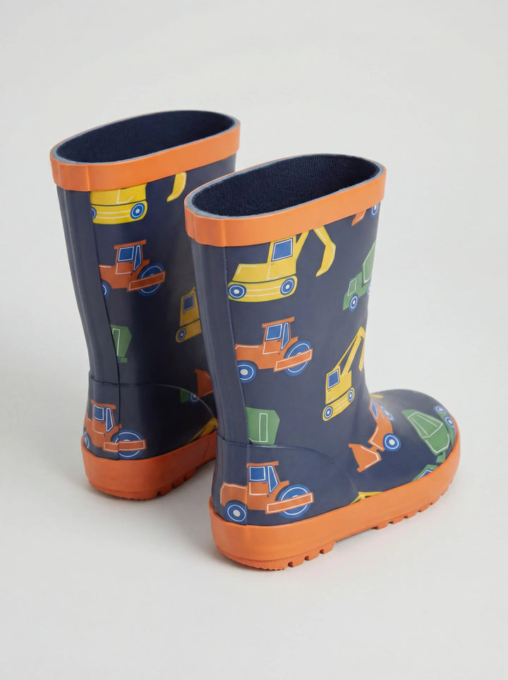 Botas de agua lisas de construcción azul marino