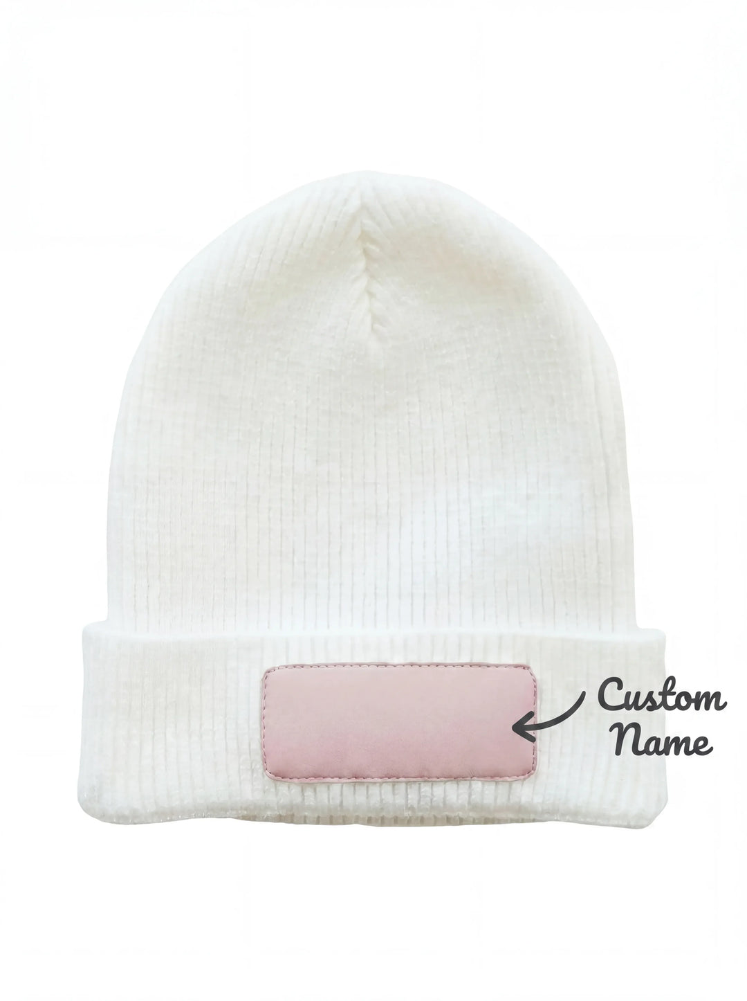 Personalized Leather Patch Beanie
