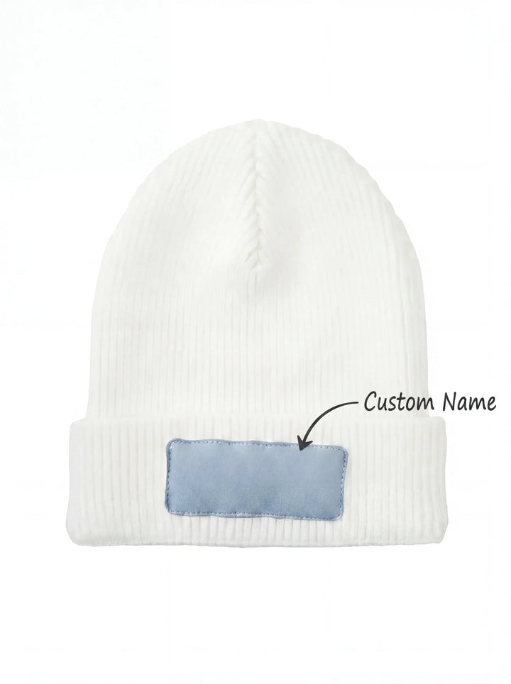 Personalized Leather Patch Beanie