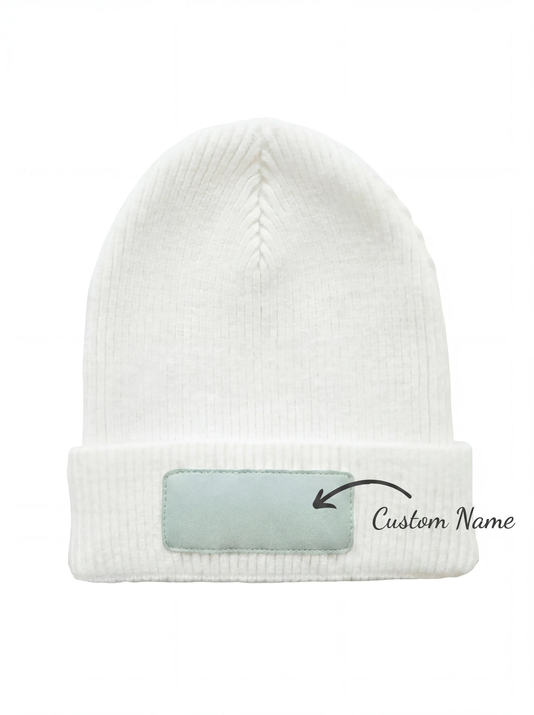 Personalized Leather Patch Beanie