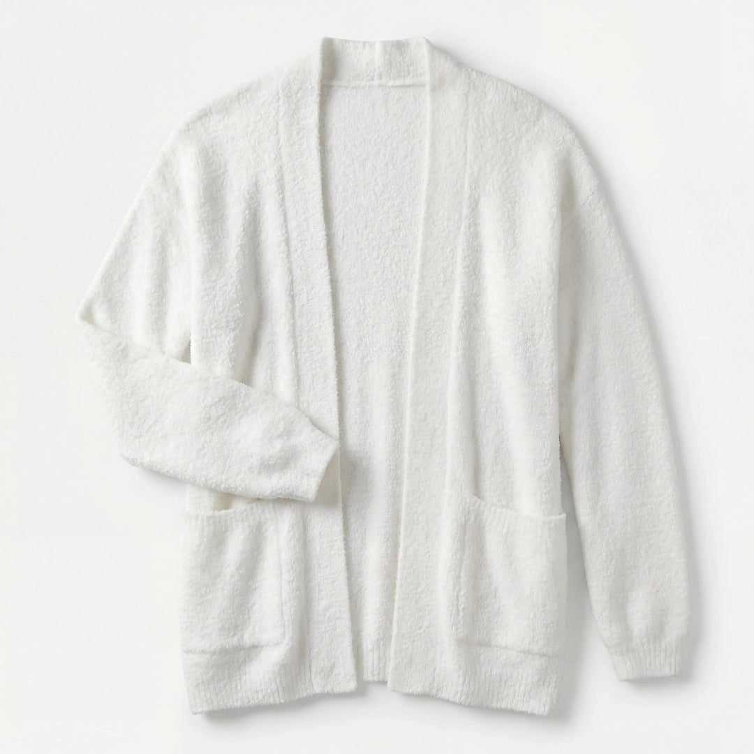 Weicher weißer Bambus-Cardigan für Damen