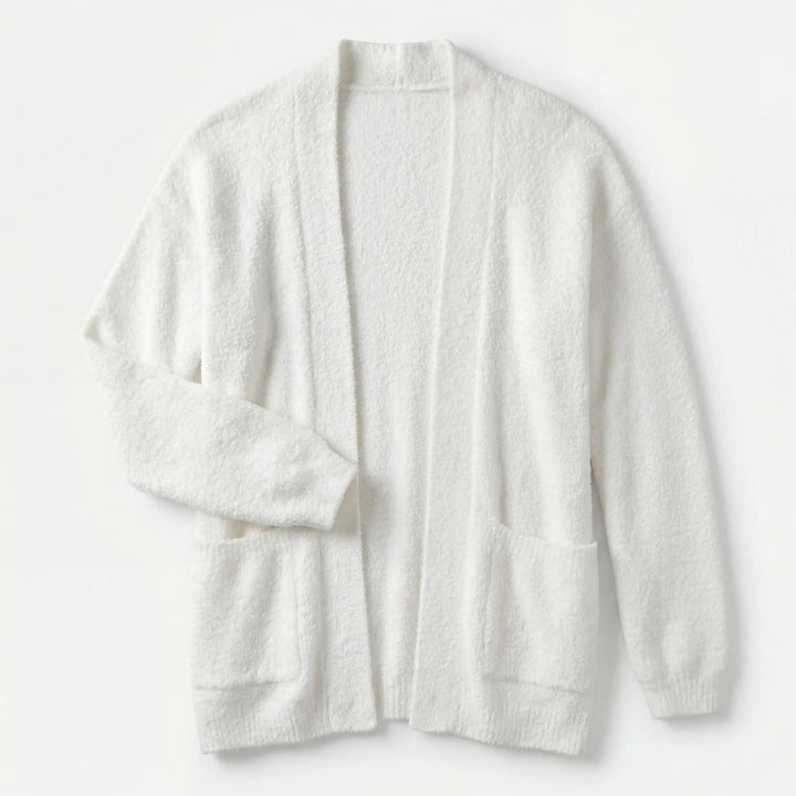 Weicher weißer Bambus-Cardigan für Damen