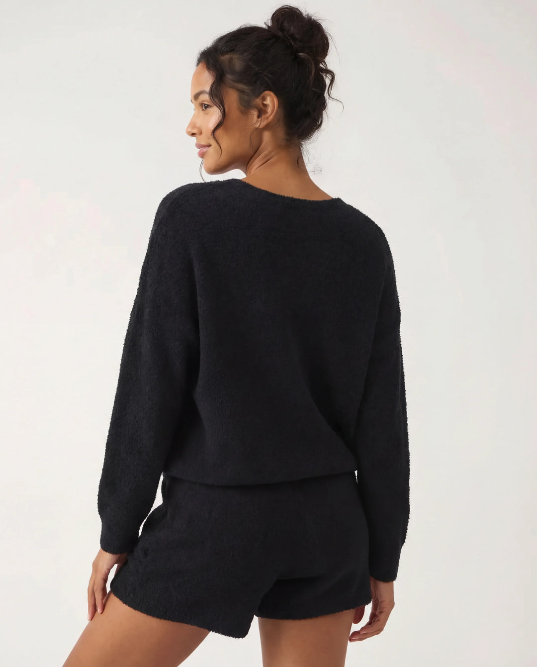 Black Bamboo Women Lounge Pullover