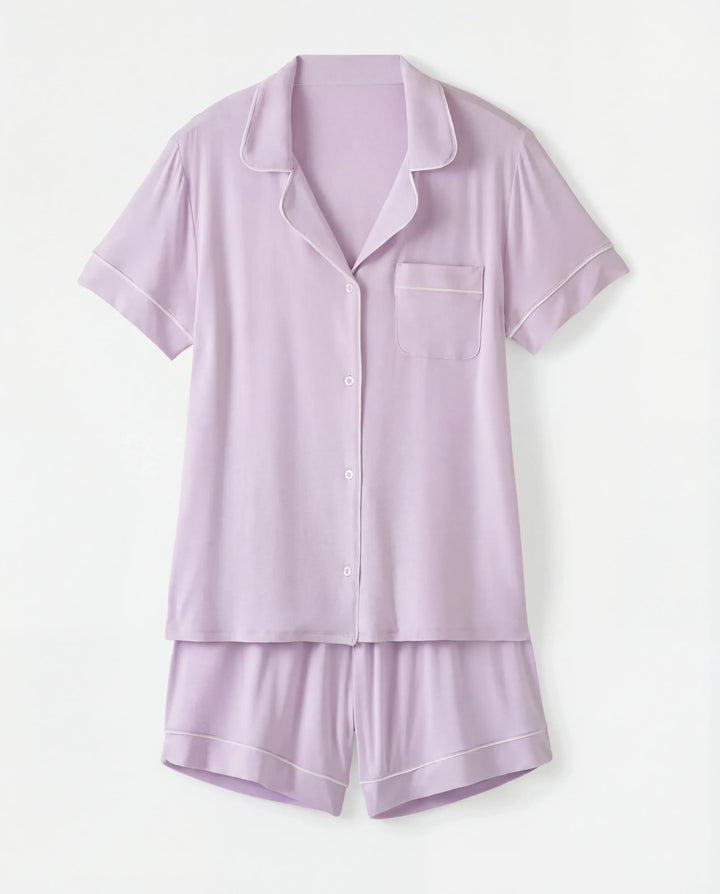 Misty Lavender Bamboo Women Short Pajama Set
