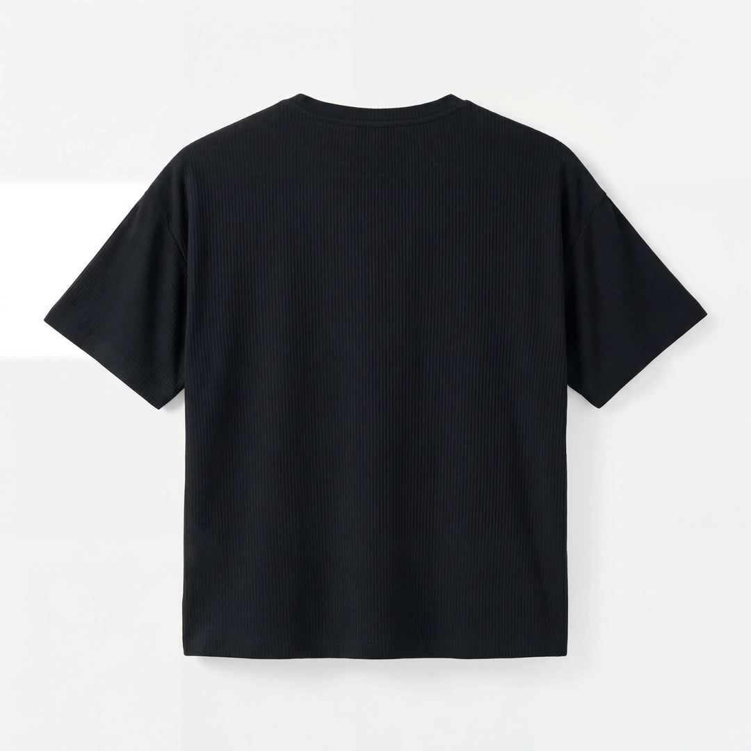 Black Bamboo Women Ribbed T-Shirt