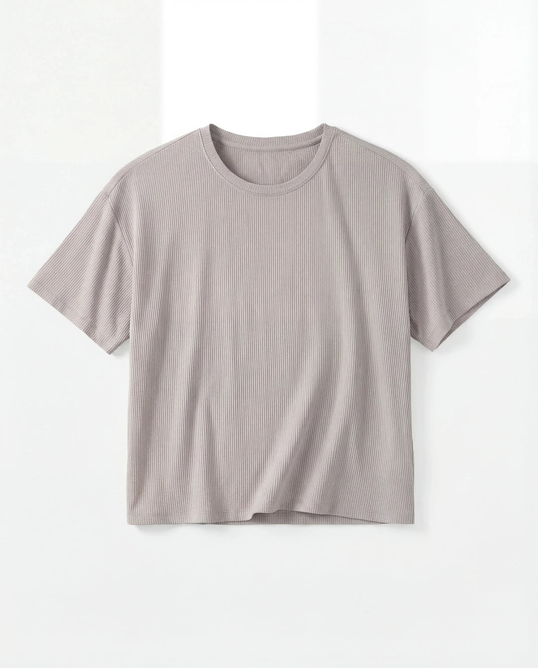 Dove Gray Bamboo Women Ribbed T-Shirt