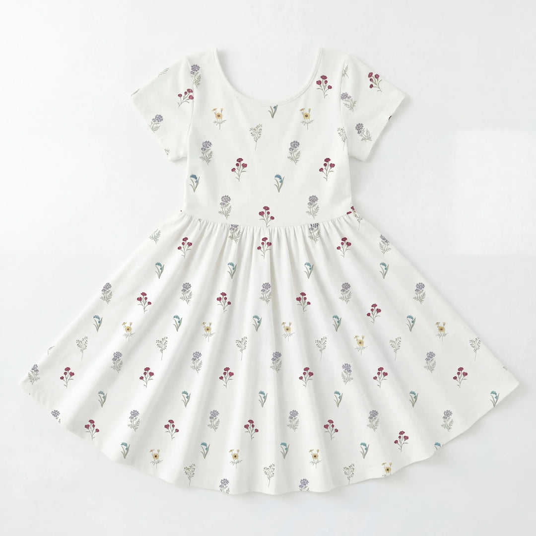 Vestido de bambú con estampado floral de flores pequeñas