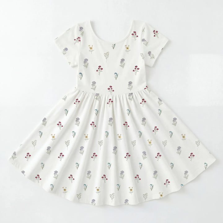 Vestido de bambú con estampado floral de flores pequeñas