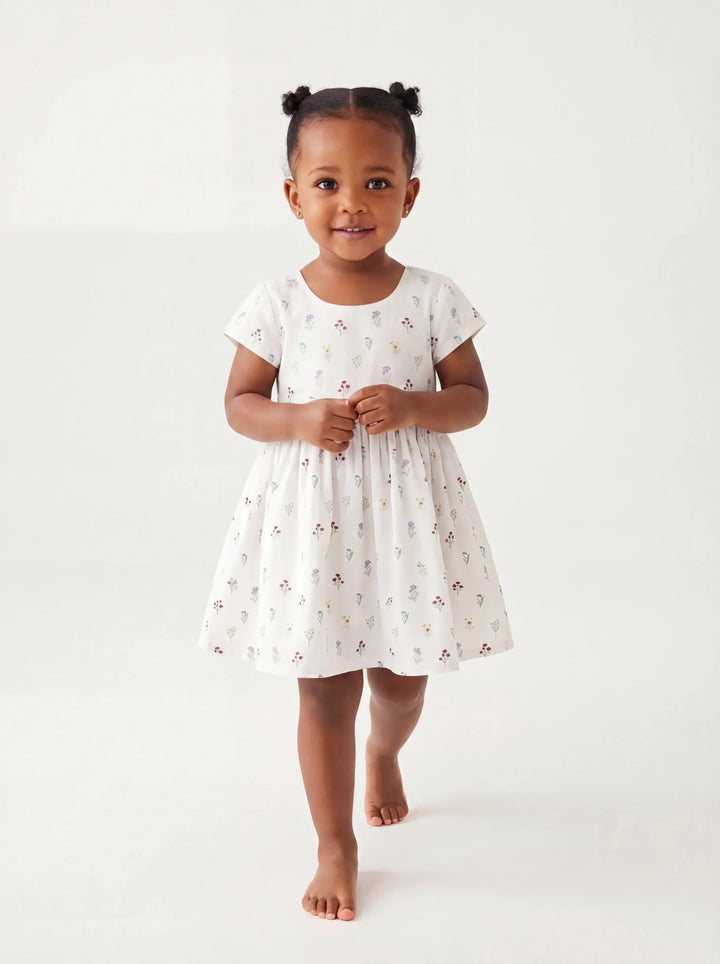 Vestido de bambú con estampado floral de flores pequeñas
