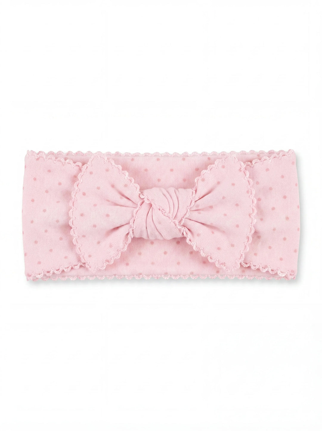 Picot Trim Knit Large Bow Headwrap