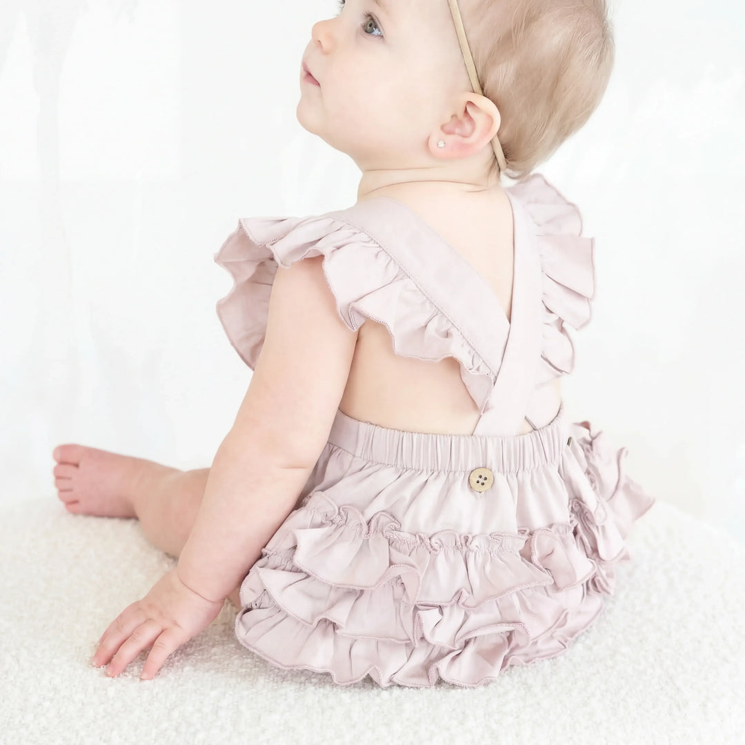 Custom Name Cotton Sleeveless Ruffle Bubble Romper