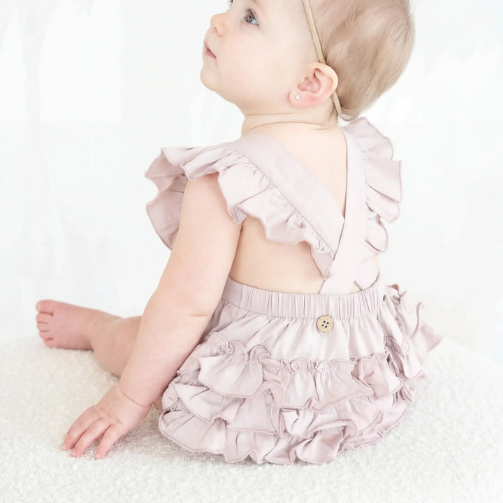 Custom Name Cotton Sleeveless Ruffle Bubble Romper