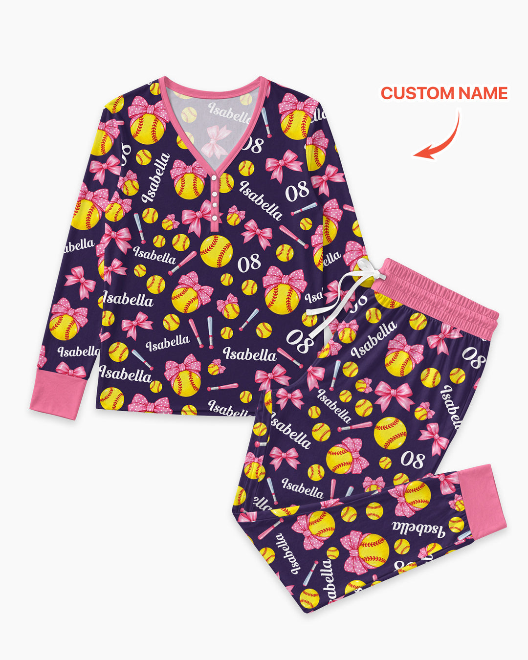 Plantilla de conjunto de pijama de mujer de bambú