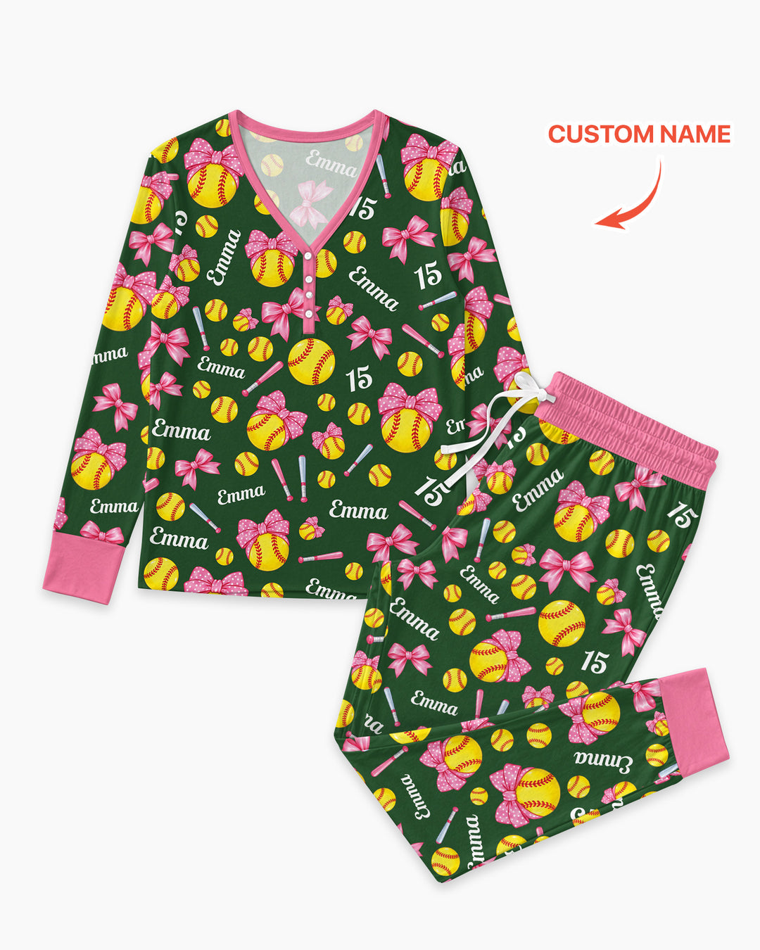 Plantilla de conjunto de pijama de mujer de bambú