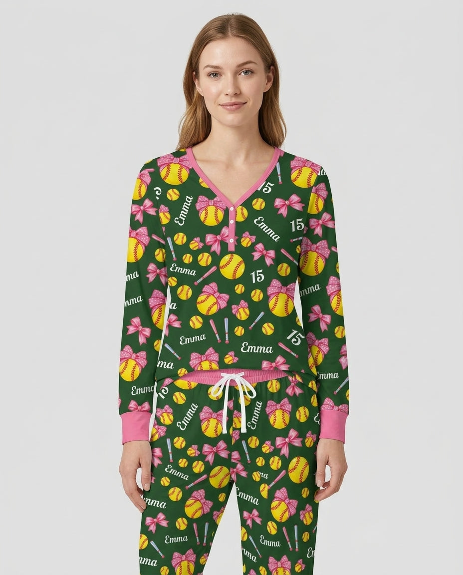 Plantilla de conjunto de pijama de mujer de bambú