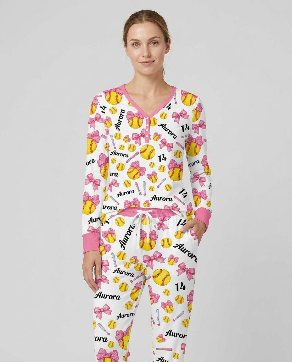 Plantilla de conjunto de pijama de mujer de bambú