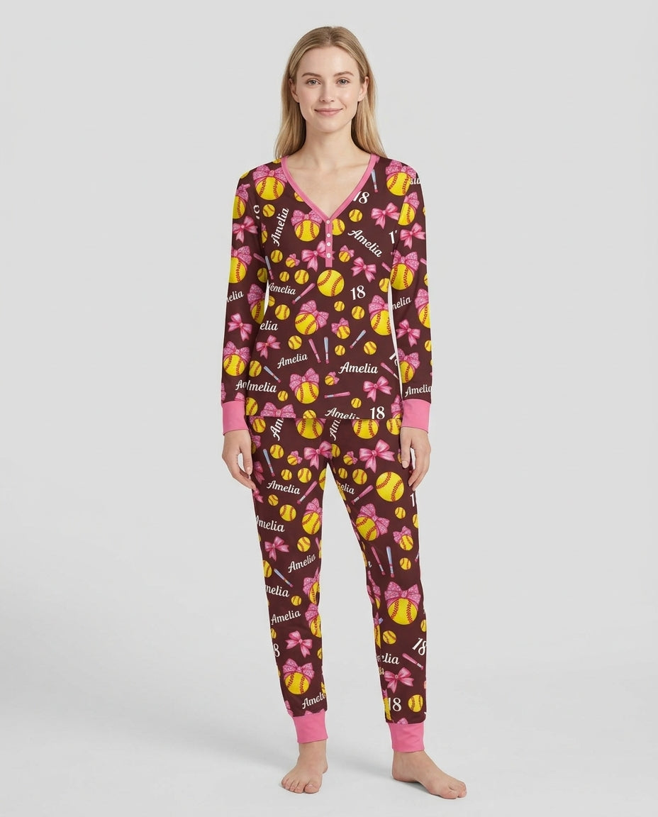 Plantilla de conjunto de pijama de mujer de bambú
