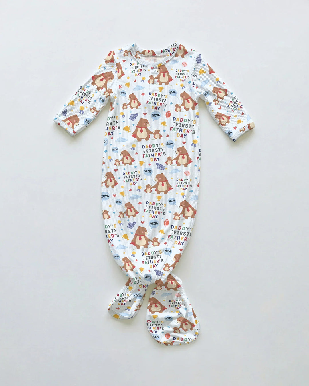 First Father's Day Daddy Bear Family Matching Bamboo Knot Gown