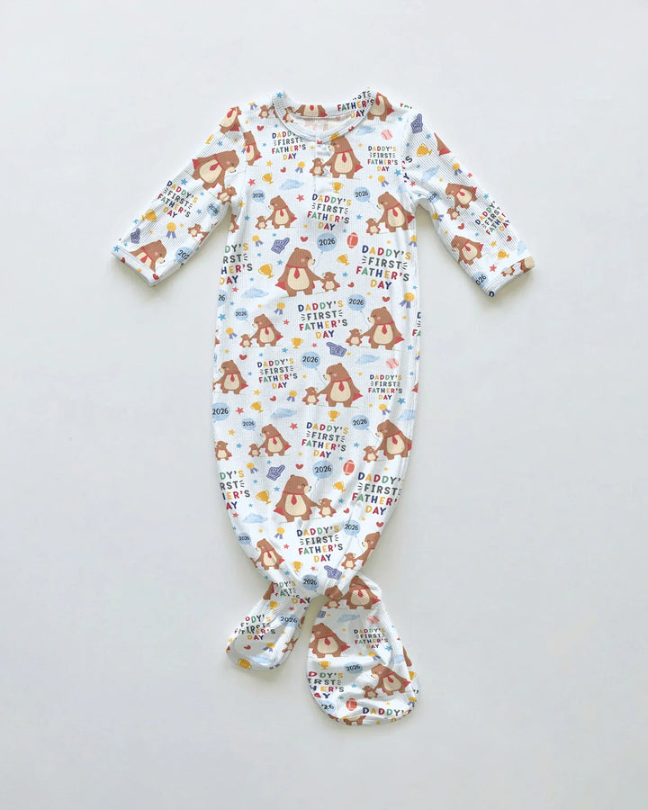 First Father's Day Daddy Bear Family Matching Bamboo Knot Gown