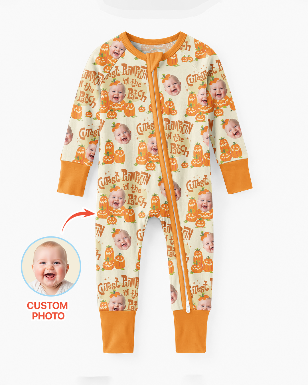 Gerippte Babykleidung mit individuellem Foto - Weich &amp; Skizzenhaft