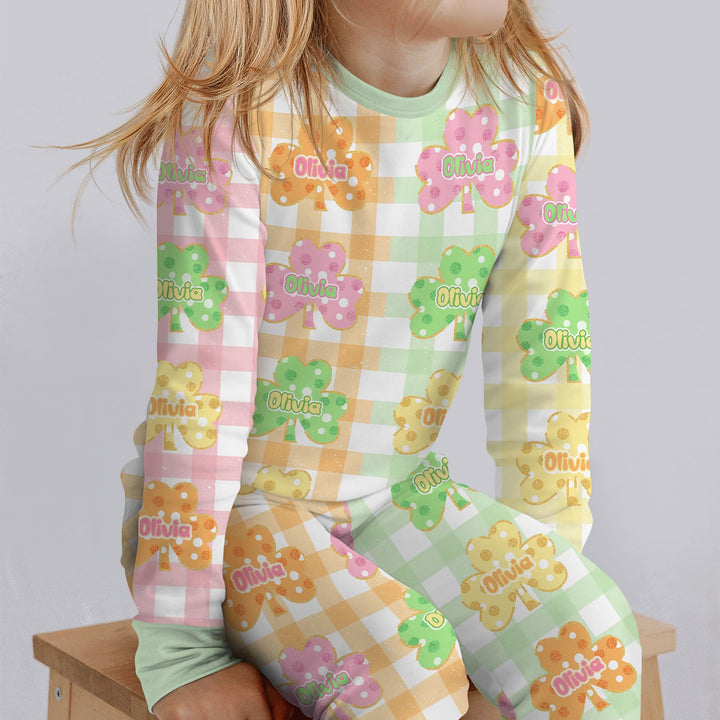 Lucky Shamrock Two Piece Long Sleeve Pajama Set