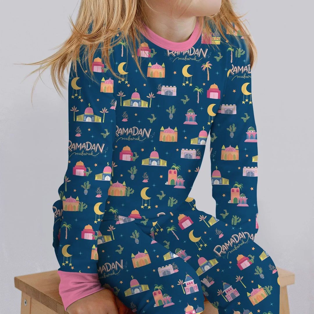 Ramadan Kareem Family Matching Two Piece Long Sleeve Pajama Set