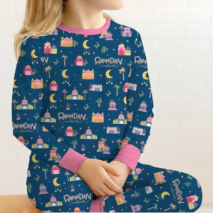 Ramadan Kareem Family Matching Two Piece Long Sleeve Pajama Set