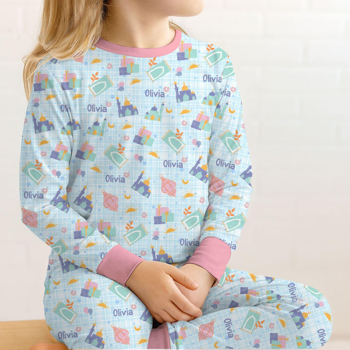 Zweiteiliges Langarm-Pyjama-Set mit Sommerfrüchten