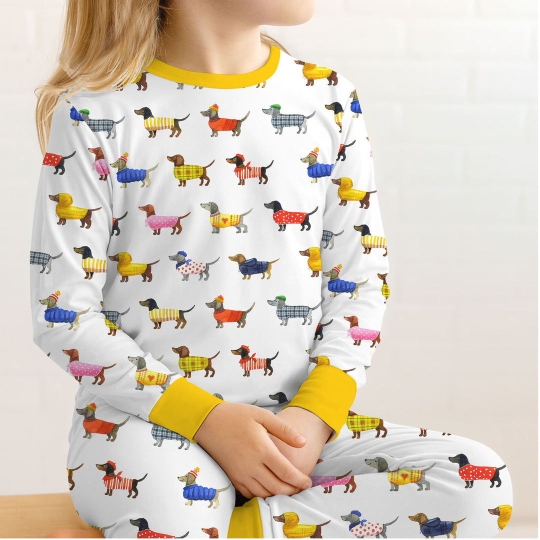 Dachshund Fashion Winnier Two Piece Long Sleeve Pajama Set