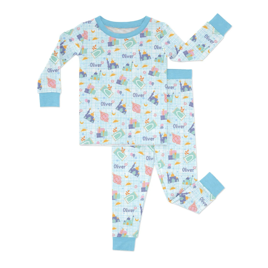 Zweiteiliges Langarm-Pyjama-Set mit Sommerfrüchten