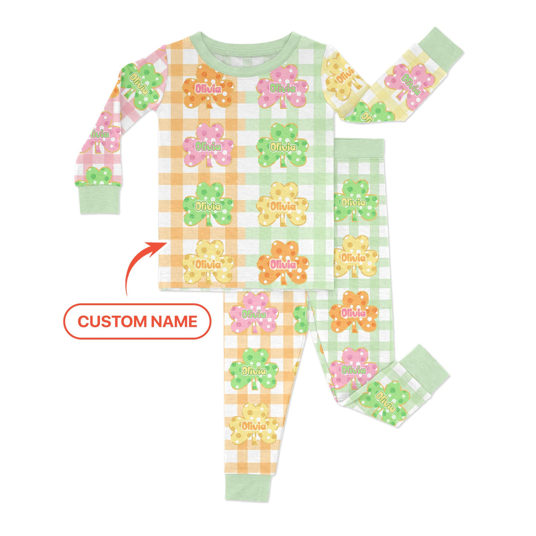 Lucky Shamrock Two Piece Long Sleeve Pajama Set