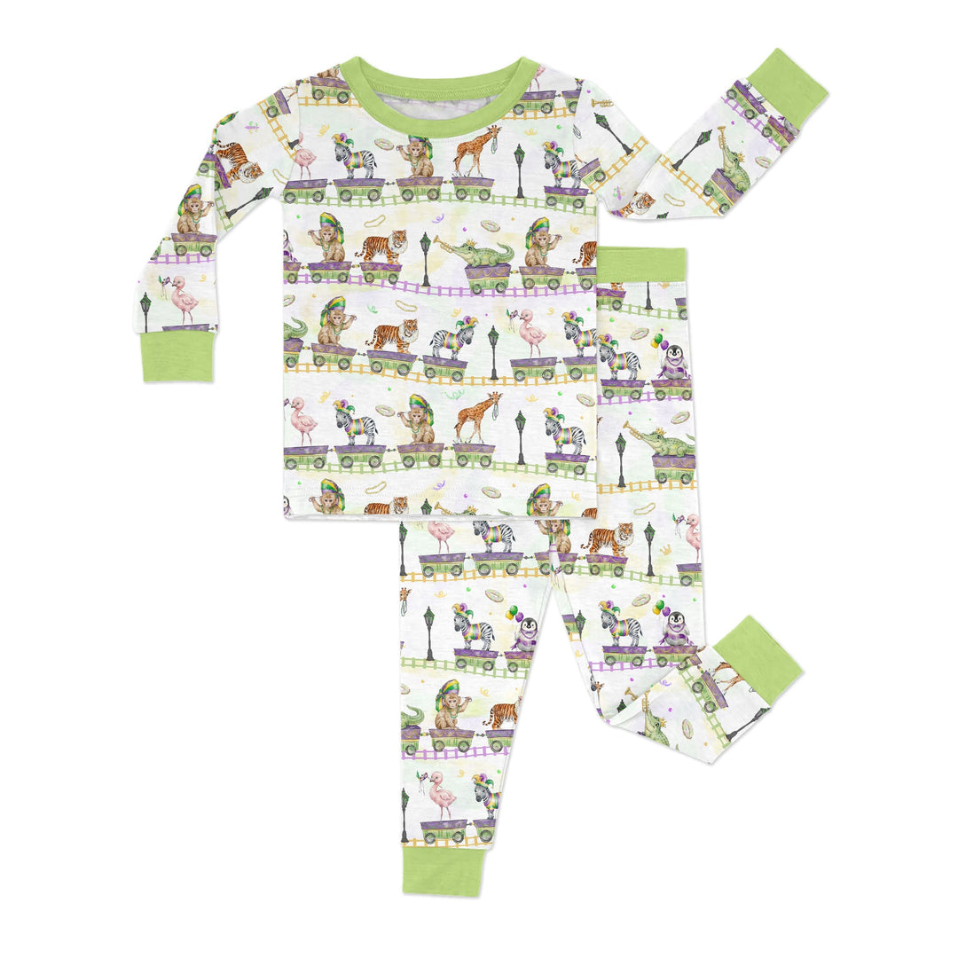 Mardi Gras Jungle Krewe Two Piece Long Sleeve Pajama Set
